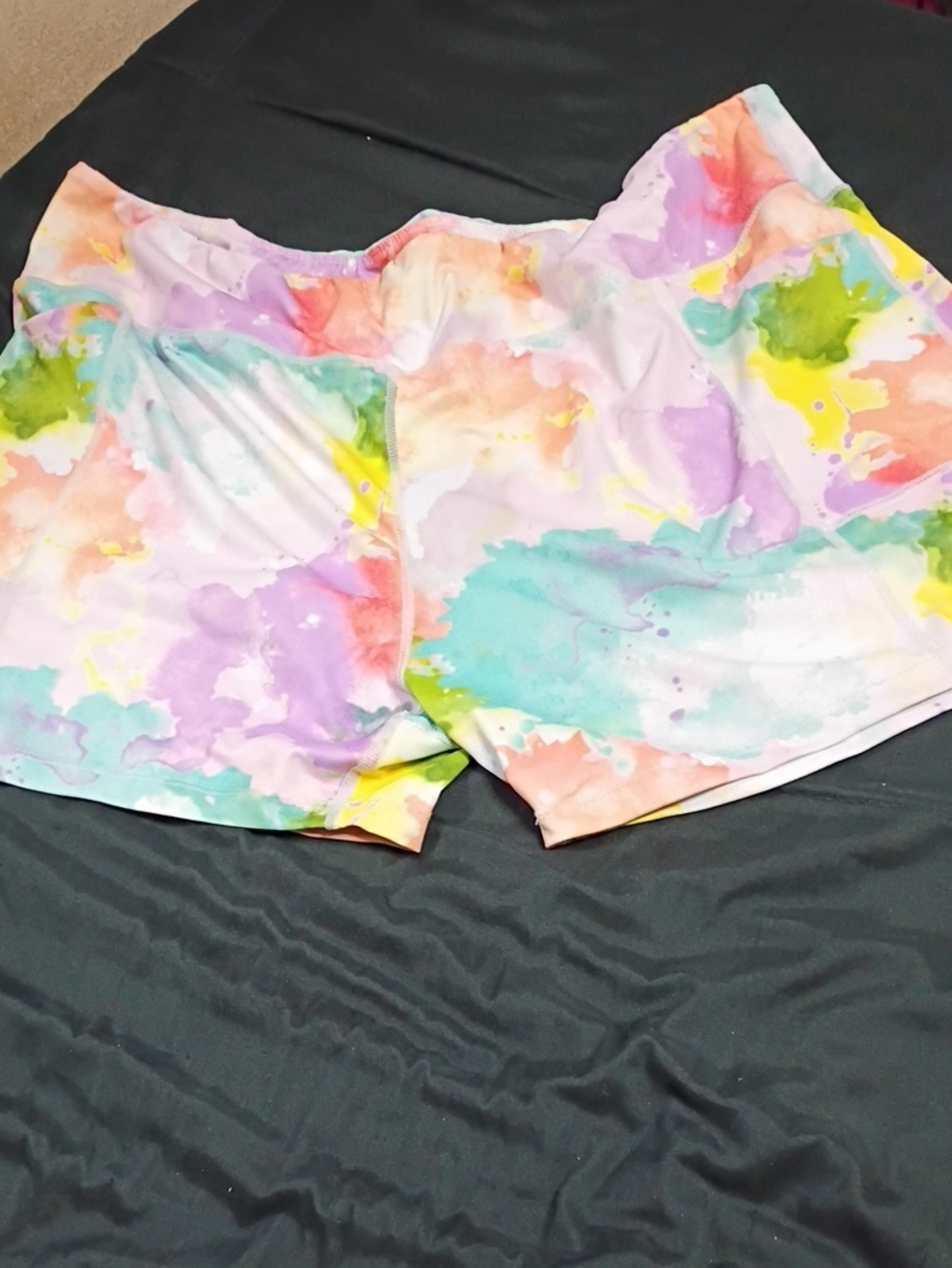 Pro Player Pastel Tie-Dye Athletic Shorts - Pink, Purple, Teal, Yellow